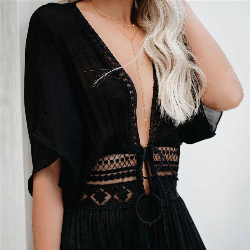 Lace Knitted Beach Cover Up Dress
