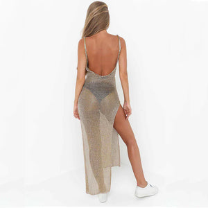 Sparkly Sheer Beach Cover Up Dress