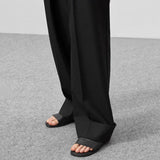 High Waist Pleated Wide Leg Pants Black