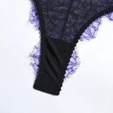 3-Piece Purple Lace Lingerie Set Purple