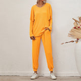 2-Piece Ribbed Loungewear Set Yellow