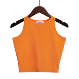 Solid Color Cotton Tank Top Orange