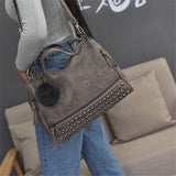 Vintage Faux Leather Bag Gray