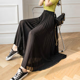 Loose Pleated Chiffon Pants Black