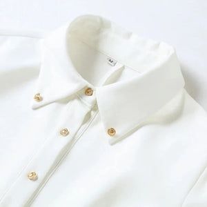 Gold Button Up Blouse Top