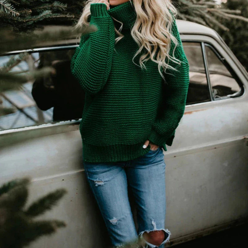 Knitted Oversized Turtleneck Sweater