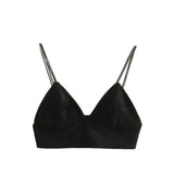 Strappy Suede Bralette Camisole Top Black