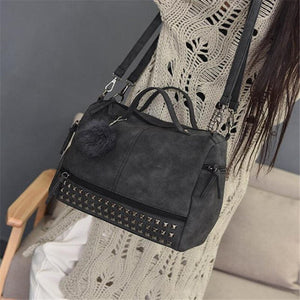 Vintage Faux Leather Bag Black