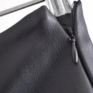 Faux Leather Asymmetrical Mini Skort