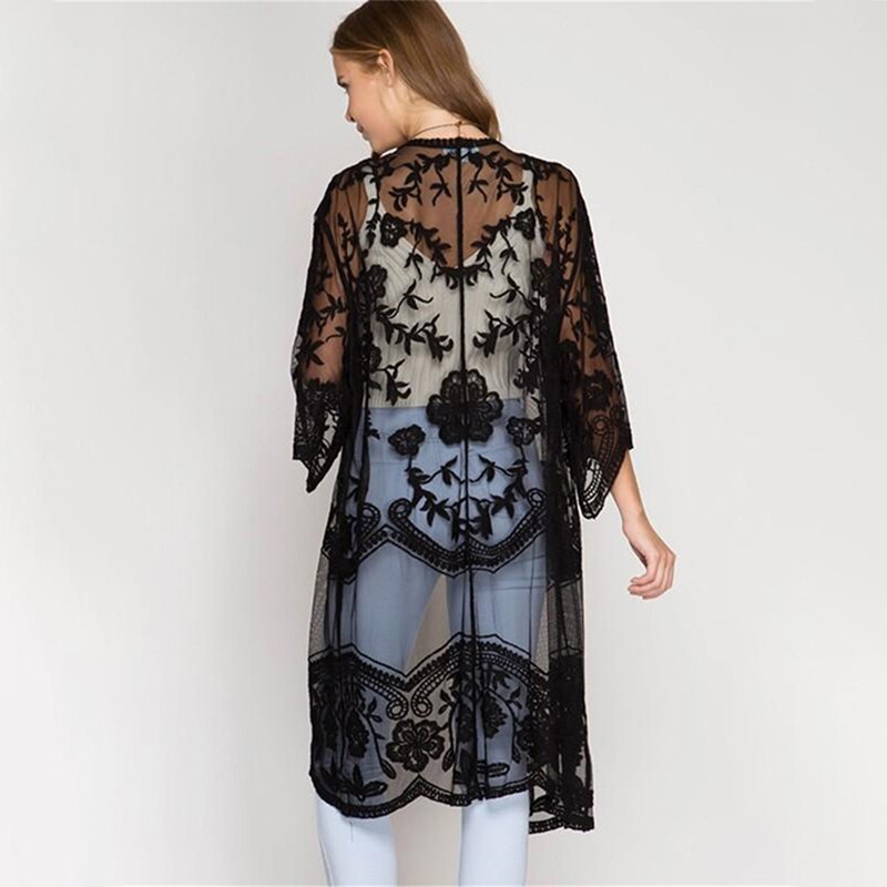 Lace Crochet Beach Cover Up Robe