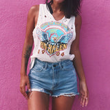 Distressed High Waist Denim Shorts Light Blue