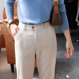 Wool High Waist Trouser Pants
