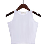 Solid Color Cotton Tank Top White