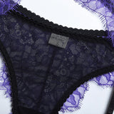 3-Piece Purple Lace Lingerie Set Purple