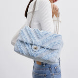 Denim Chain Bag Blue