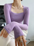 Long Sleeve Square Neck Shirt