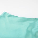 Solid Satin Midi Skirt Teal