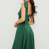 Sleeveless Strappy Shoulder Midi Dress Green