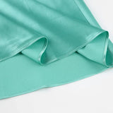 Solid Satin Midi Skirt Teal