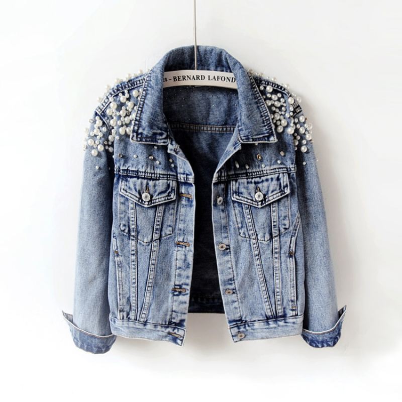 Jean Jacket With Pearls