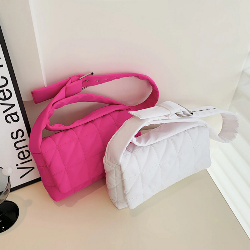 Quilted Shoulder Bag White