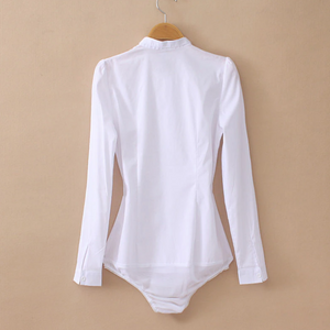 Long Sleeve White Blouse Bodysuit