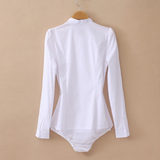 Long Sleeve White Blouse Bodysuit White