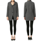 Midi Wool Coat Gray