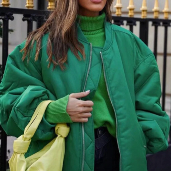 Oversized Bomber Jacket Green