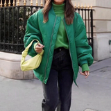 Oversized Bomber Jacket Green