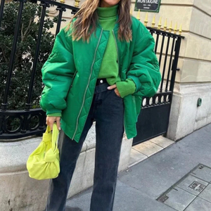 Oversized Bomber Jacket Green