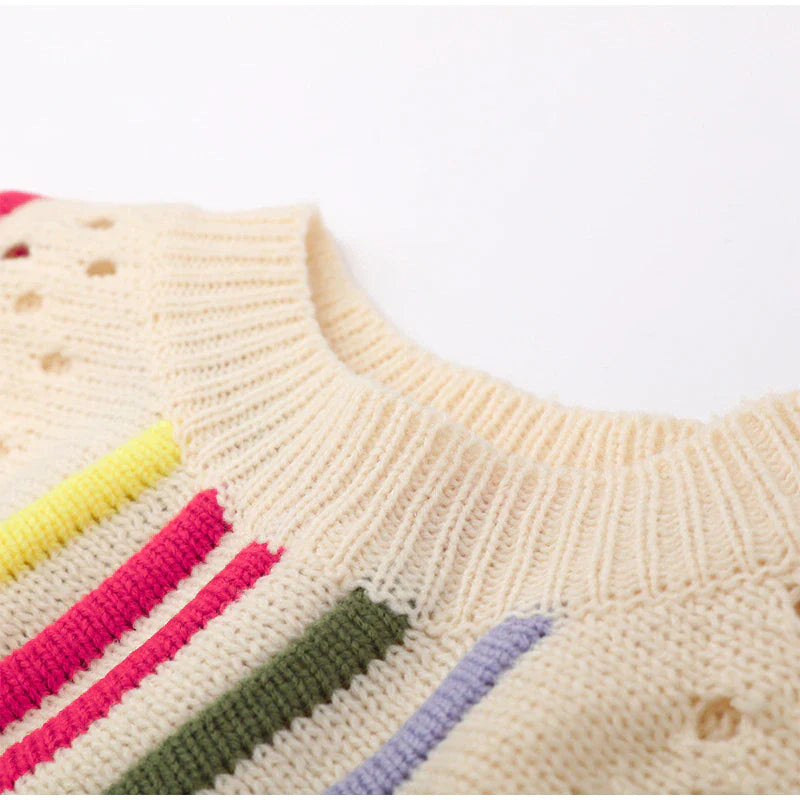 Vintage Fringed Tassel Crop Sweater