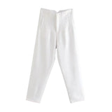 Chic Straight Leg Pants White