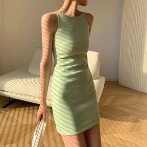 Sleeveless Elegant Spaghetti Strap Mini Dress