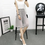 Chiffon High Waist Shorts Gray