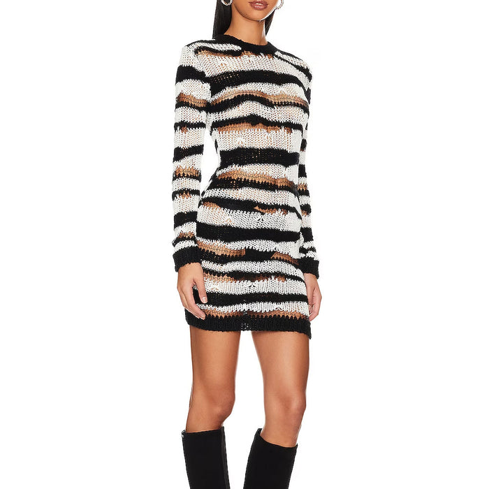 Streaked Sweater Mini Dress Multi