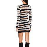 Streaked Sweater Mini Dress Multi