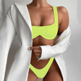 2-Piece Brazilian Bikini Neon Yellow