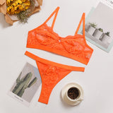 2-Piece High Waist Lingerie Set Orange