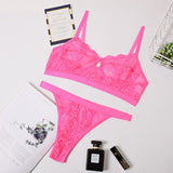 2-Piece High Waist Lingerie Set Pink