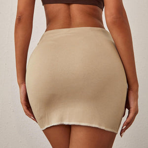 2-Piece Shoulder Top and Patchwork Skirt Matching Set