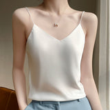 Satin V-Neck Camisole White