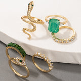 Green Vintage Ring Set