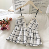 Plaid V-Neck Camisole White