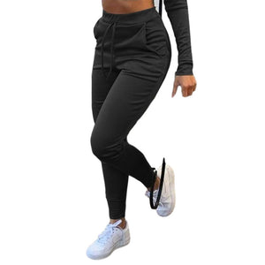 High Waist Skinny Jogger Sweatpant Black