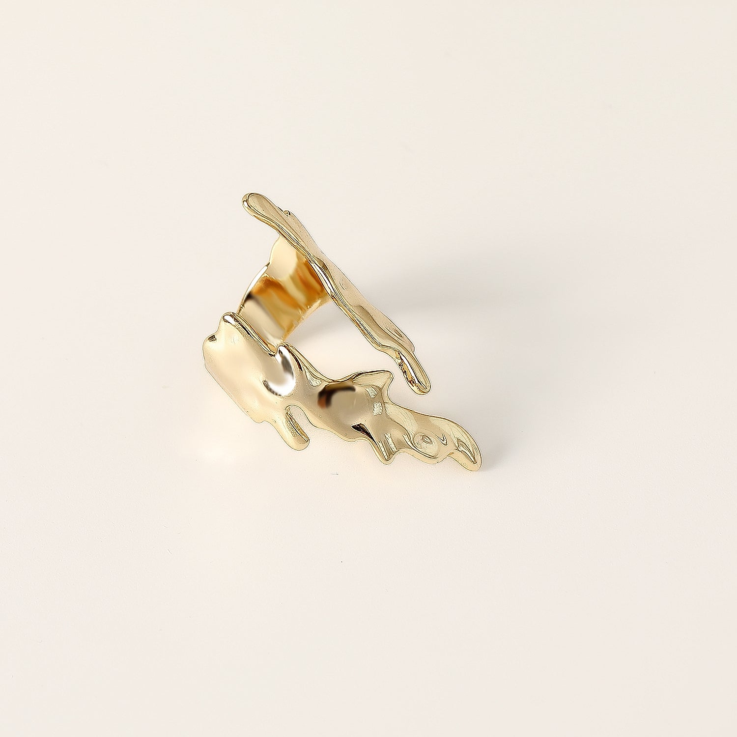 Flame Motif Plated Ring