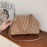 Thick Chain Color Handbag Beige