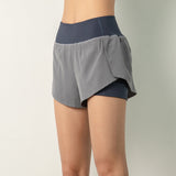 Breathable Double Layered Workout Shorts Gray