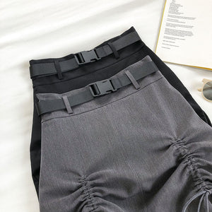 Mini Drawstring A-Line Skirt