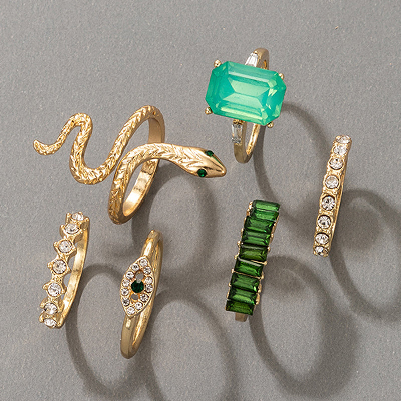 Green Vintage Ring Set